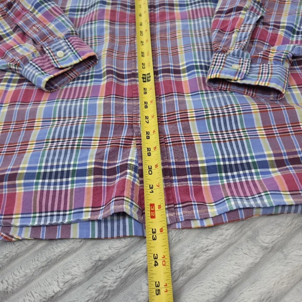 Ralph Lauren Mens Multicolor Plaid Classic Fit Button Down 2XB Colored Pony
